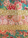 Pieced Table Runner in Pinks, Greens and Teals, 19X54 inches