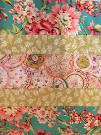 Image 3 of Pieced Table Runner in Pinks, Greens and Teals, 19X54 inches