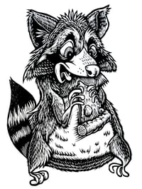 Image 5 of Raccoon eating Pizza T-shirt  (A2) **FREE SHIPPING**