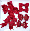 Set of 8 school bows clips or bobbles