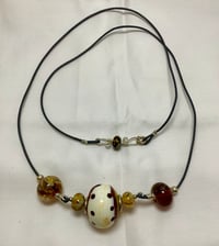Ivory & Amber Blown Bead Necklace