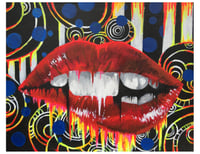 Psychedelic Neon Lips Art Print 8.5x11 inches
