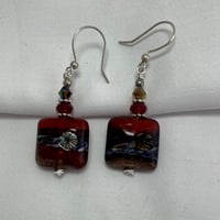 Image 1 of Red & Gold Earrings