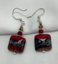 Image 2 of Red & Gold Earrings