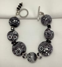 Image 1 of Black & White Lentil Bracelet