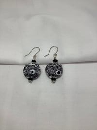 Image 1 of Black & White Lentil Earrings