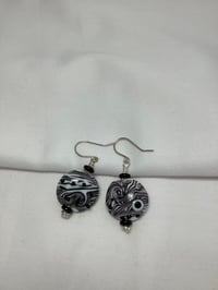 Image 2 of Black & White Lentil Earrings