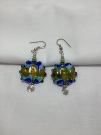 Image 2 of Blue & Green Wave Earrings