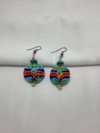 Multicoloured wave bead earrings