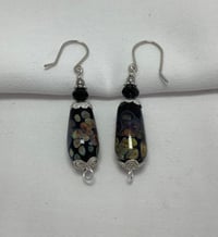 Black & Raku teardrop Earrings