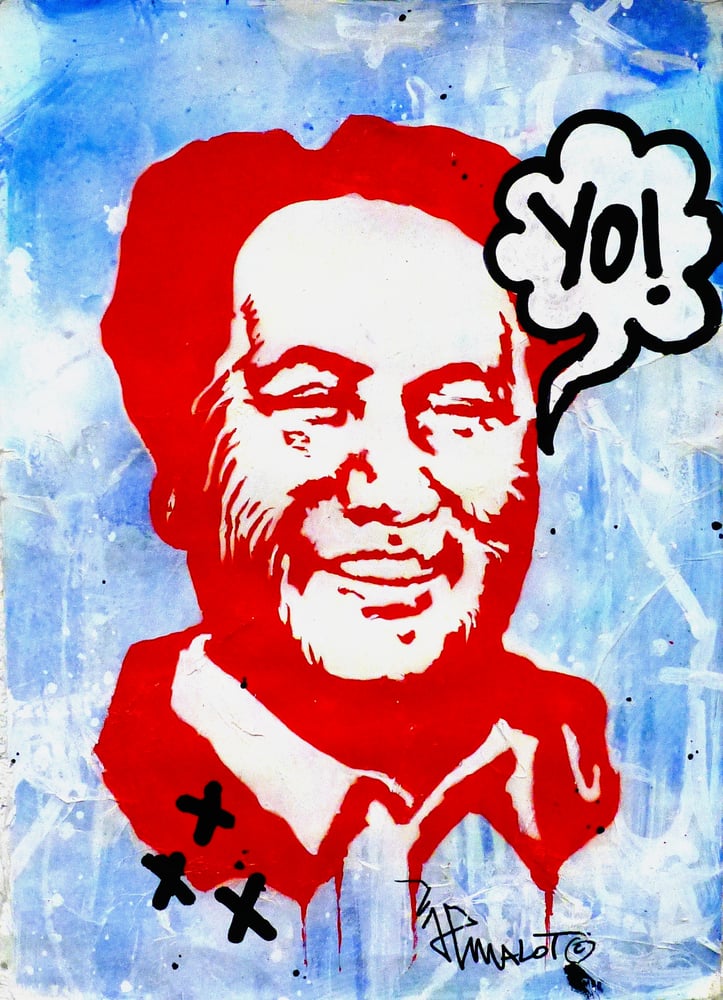 Image of 'YO! Mao, on blue'.