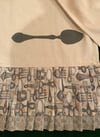 Hand Stenciled Fork and Spoon Table Runner, 15.5X80 inches