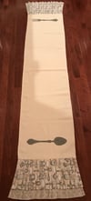Hand Stenciled Fork and Spoon Table Runner, 15.5X80 inches