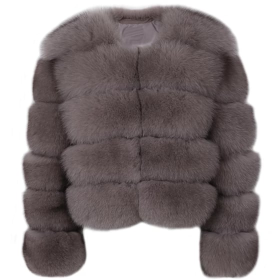 Image of Grey Fox Fur Coat 