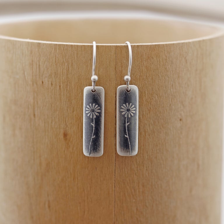 Sterling Silver Daisy Earrings Image 3