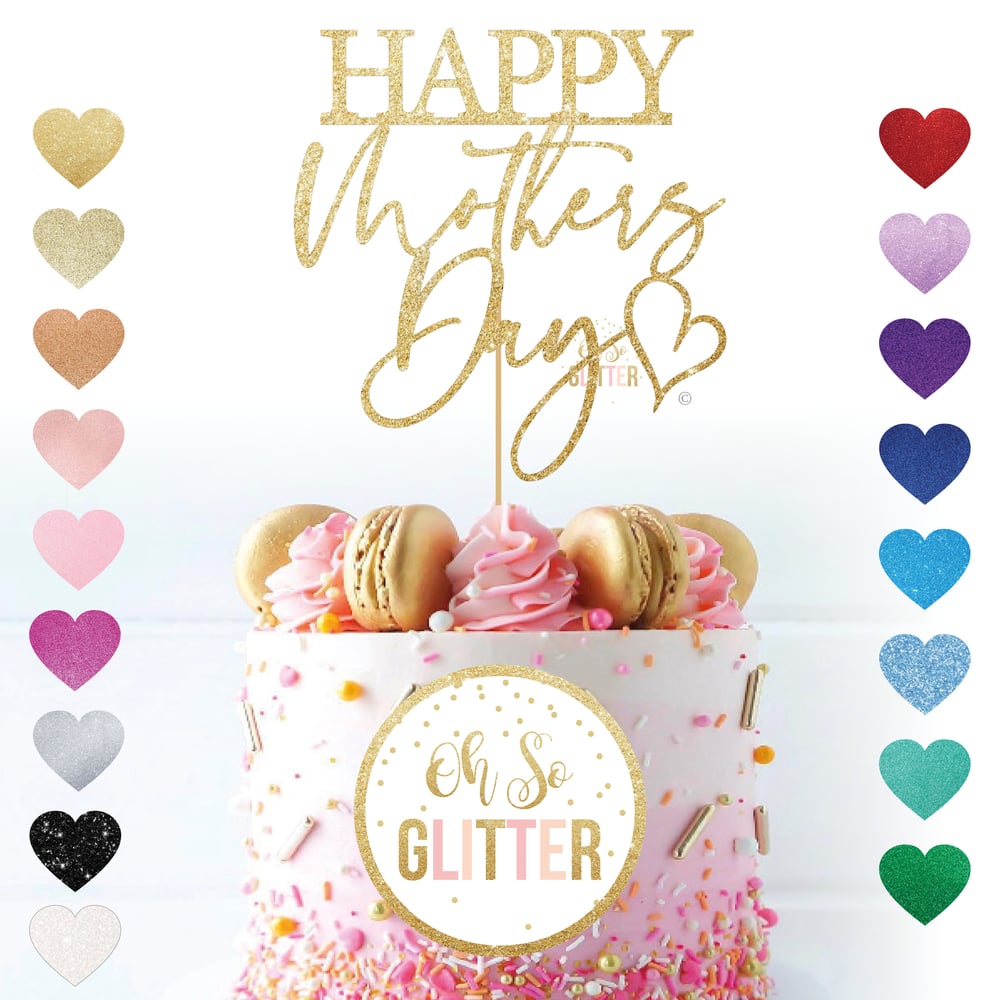 Image of Happy Mothers Day (script) Cake Topper