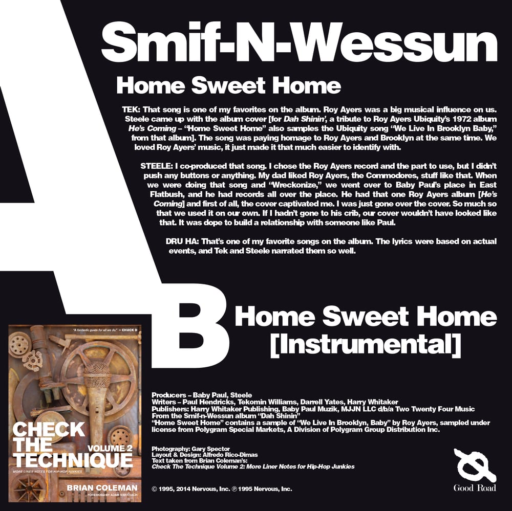 Image of Smif-N-Wessun "Home Sweet Home" 7 Inch (2014)