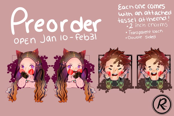 Image of PRE ORDER Kimetsu no yaiba charms