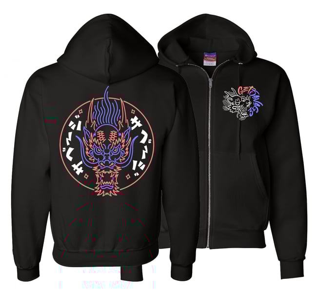 GTSVG X CHAMPION Neon Doragon Full-Zip Hoodie