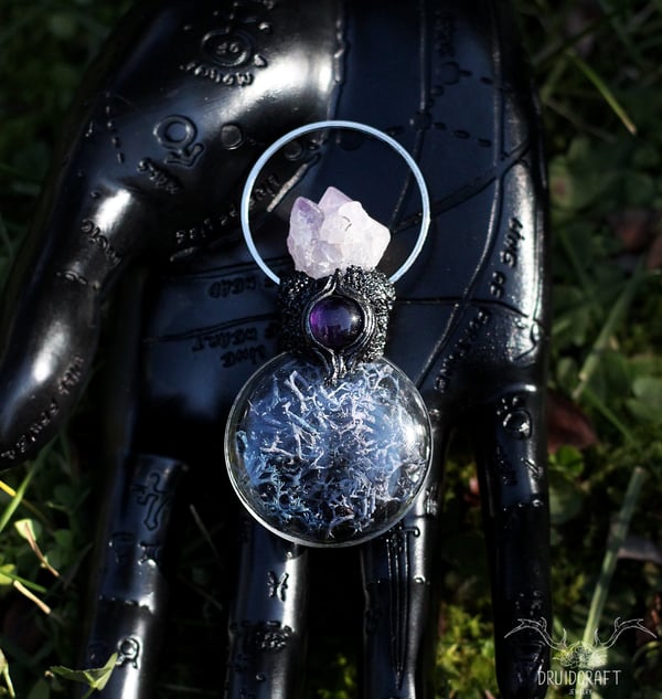 Image of Blue Moss Vial Necklace
