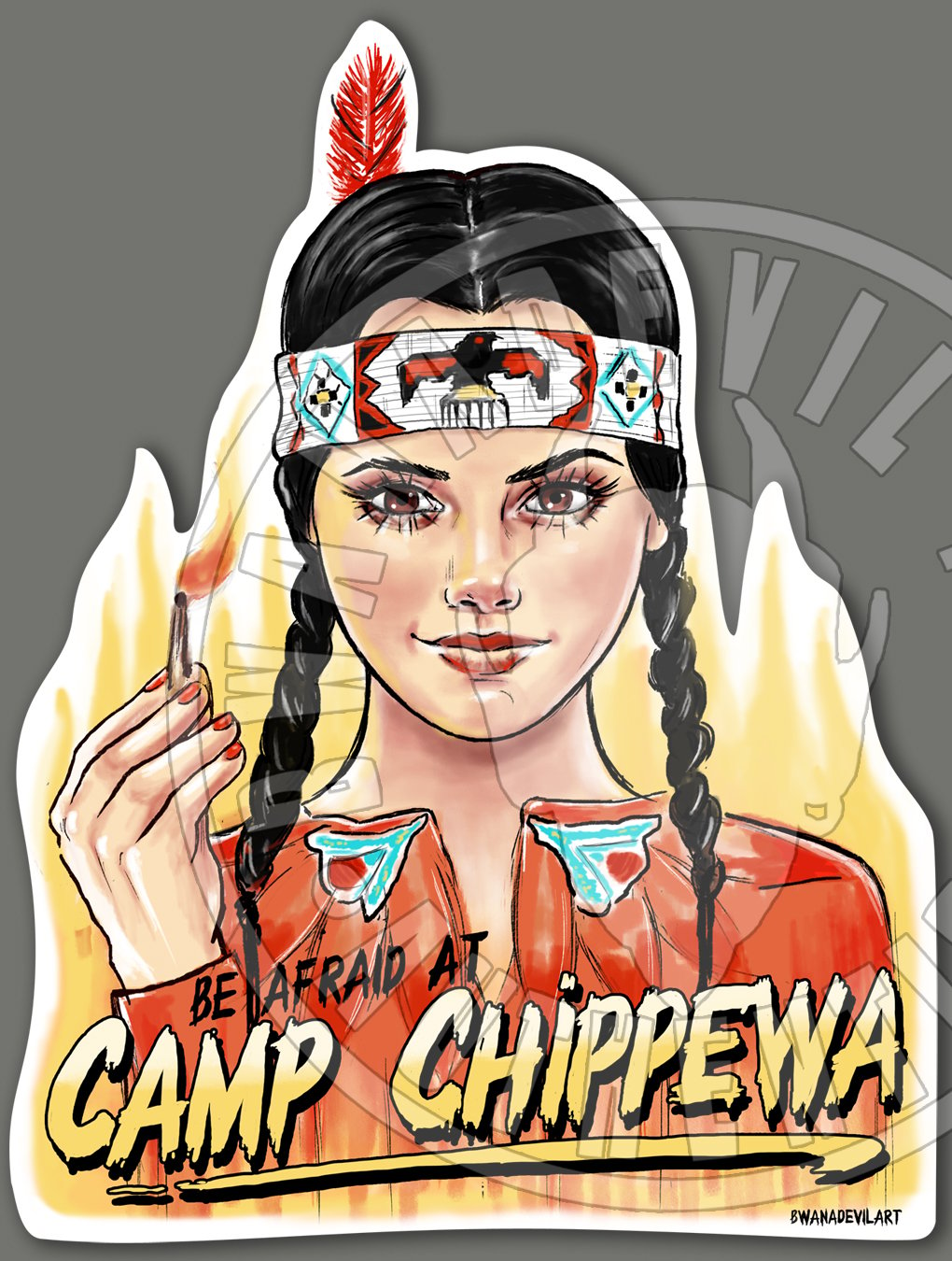 Wednesday Addams Camp Chippewa Vinyl Sticker