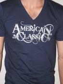 Image of American Classic V Neck T Shirt (BLUE)