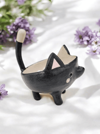 Image 3 of Black Cat Tea Light/Trinket Dish 