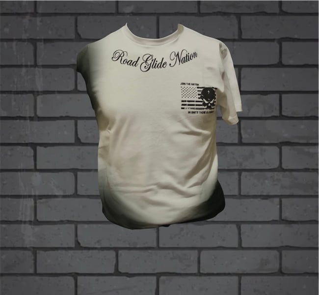 Road Glide Nation OG Short Sleeve White Shirt. (Black Ink)