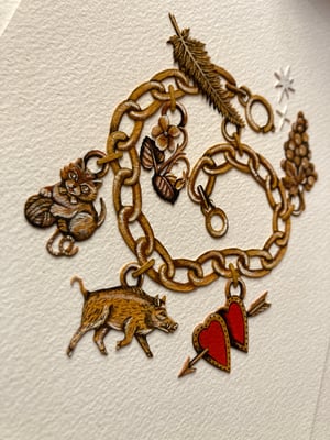 Image of Wild Boar Charm Bracelet Cutout Original
