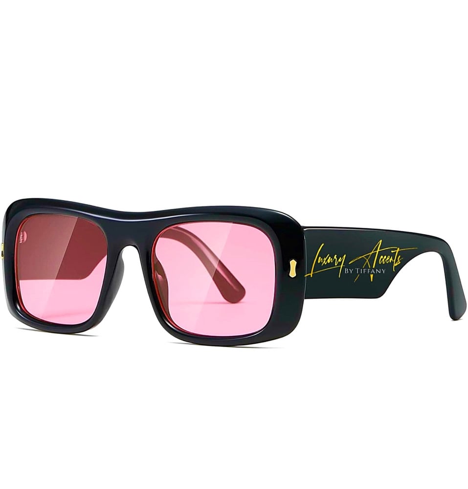 Image of Oversized Square “SIGNATURE” Eyewear (pink tint) PRE ORDER 