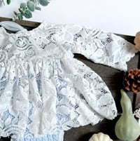 Image 2 of Newborn girls dress for photo shoots | Bella | blue and white| photo props