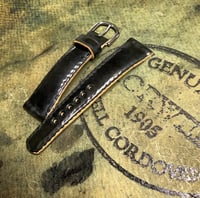 Image 3 of Black SECRET STITCHING Horween shell cordovan strap 