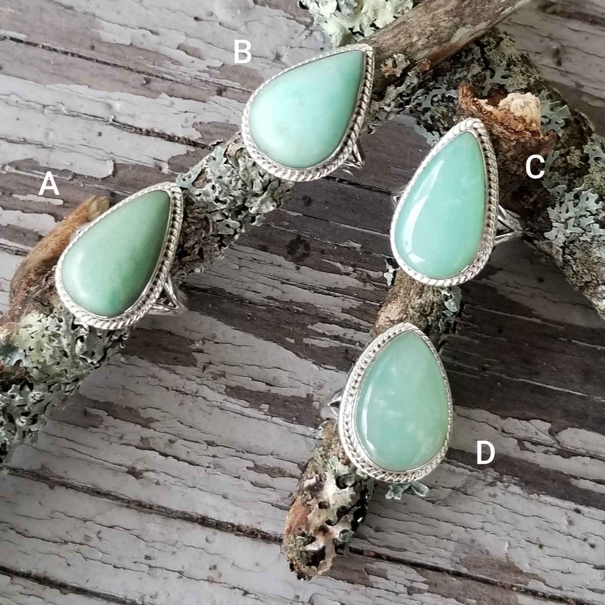 Image of Ameli Rings - Chrysoprase in Sterling