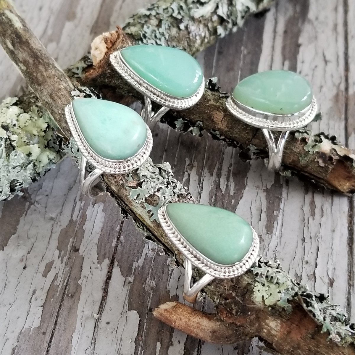 Image of Ameli Rings - Chrysoprase in Sterling