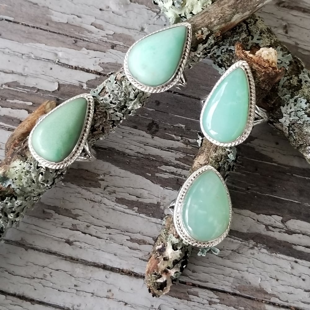 Image of Ameli Rings - Chrysoprase in Sterling