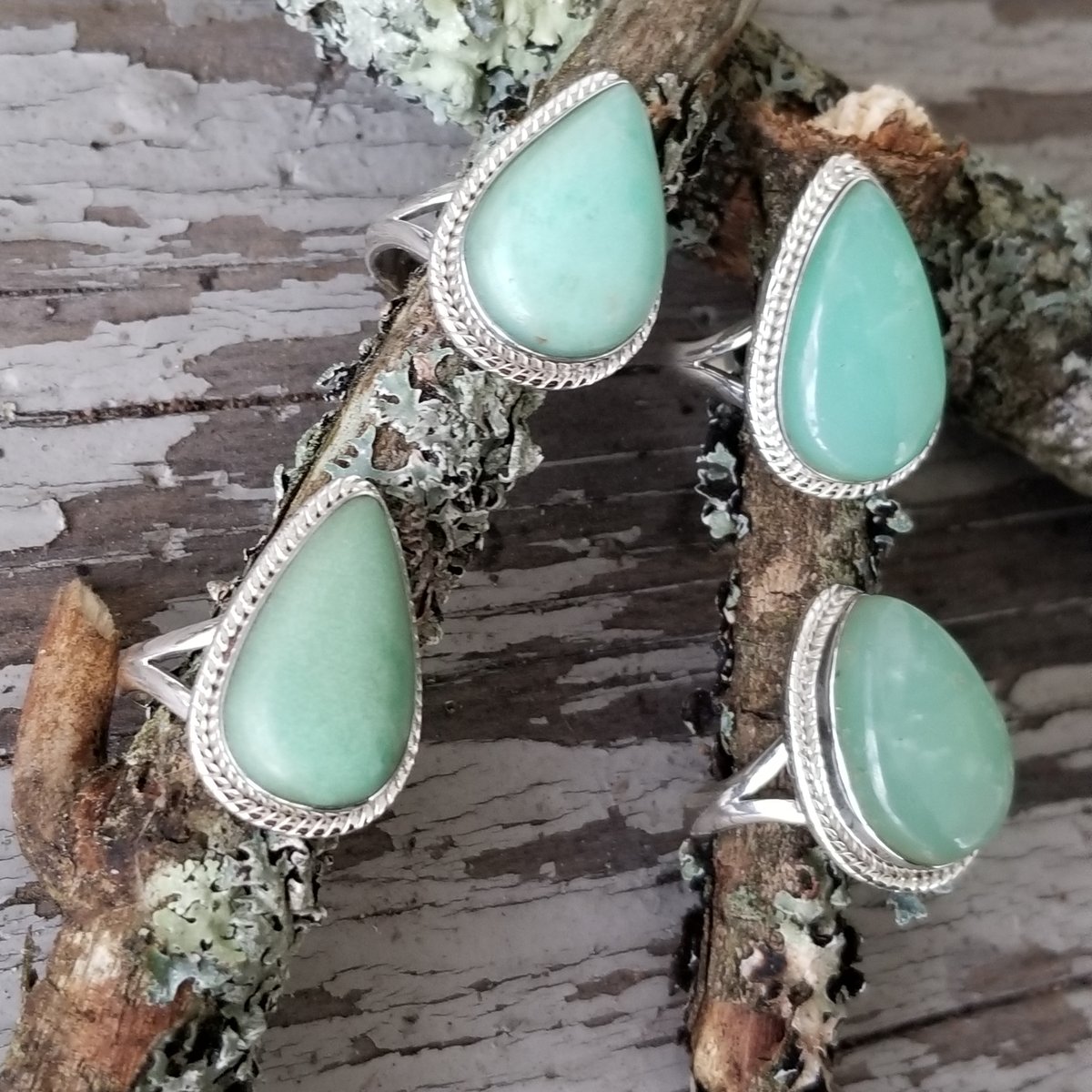 Image of Ameli Rings - Chrysoprase in Sterling