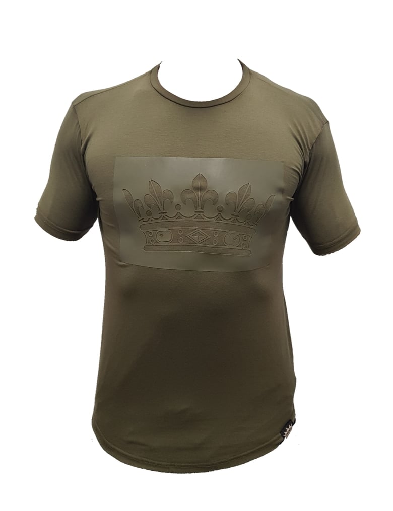 Image of Majestic Crown Olive Flexfit T Shirt 