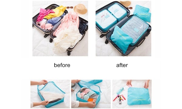 Yirtree 6pcs Waterproof Travel Storage Bags Clothes Packing Cube Luggage Organizer Pouch Travel Waterproof Clothing Sorting Bag Packing Cube Luggage
