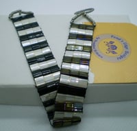Image 1 of Black and White Tila Bead Bracelet