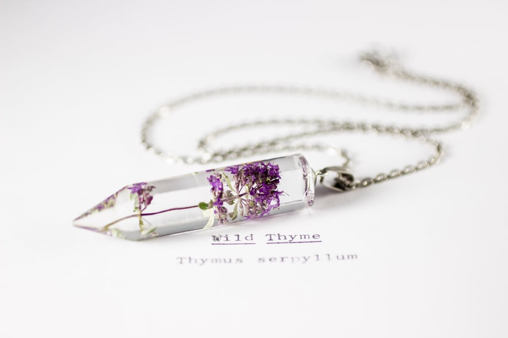Image of Wild Thyme (Thymus serpyllum) - Medium Crystalline Pendant #4