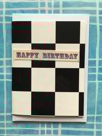 Image 1 of Happy Birthday checkered