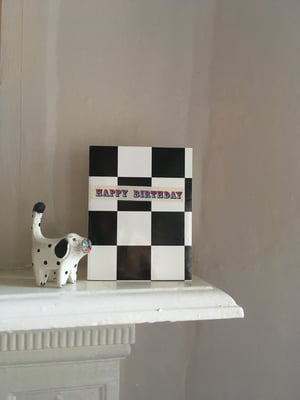 Image of Happy Birthday checkered 