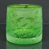 Green tealight holder with plants design