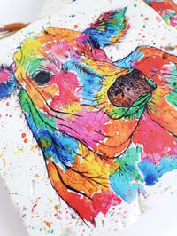 Image 2 of 'Rainbow Cow' Stone Coaster