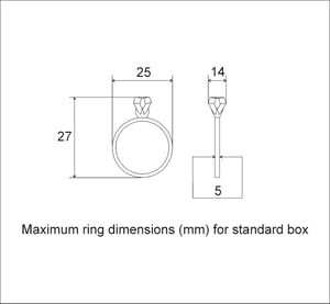 Image of Square rotating ring display box, secret proposal box - ready to ship