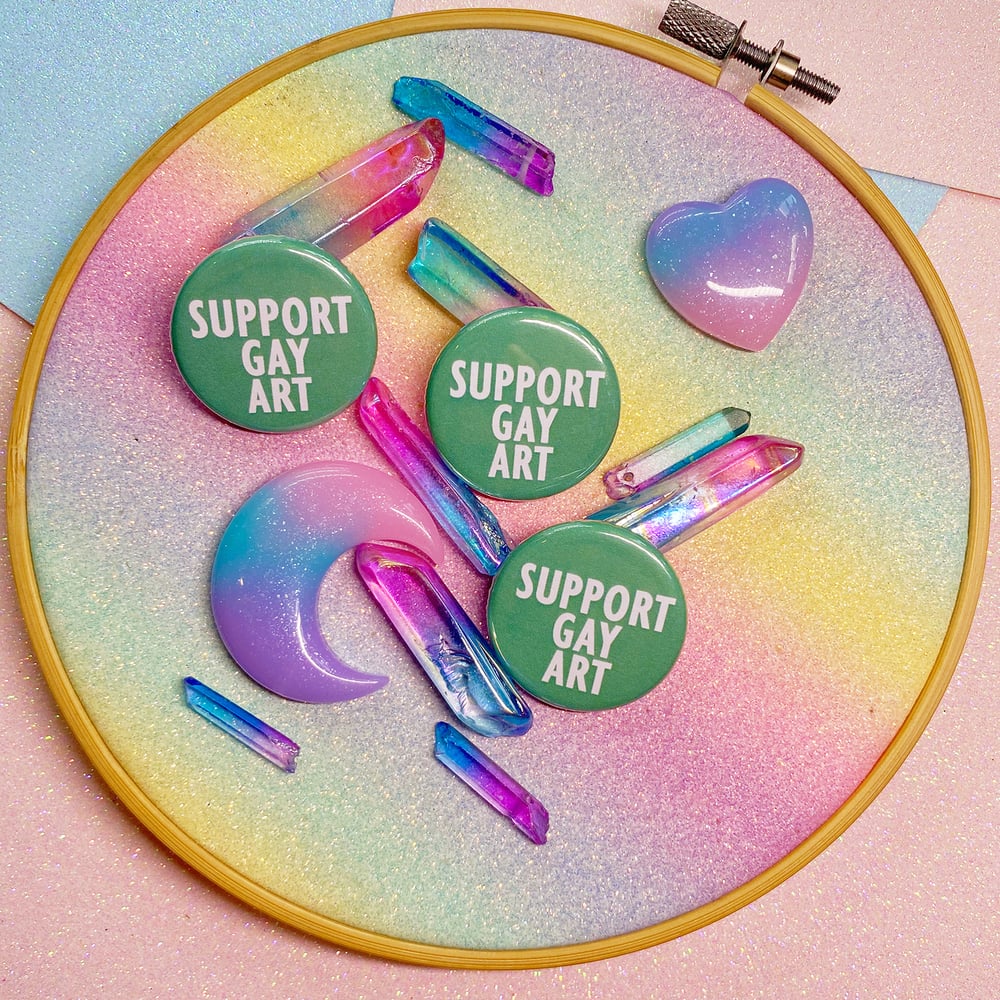 Image of Support Gay Art Button Badge