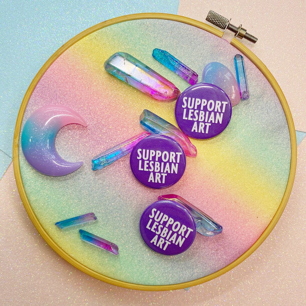 Image of Support Lesbian Art Button Badge