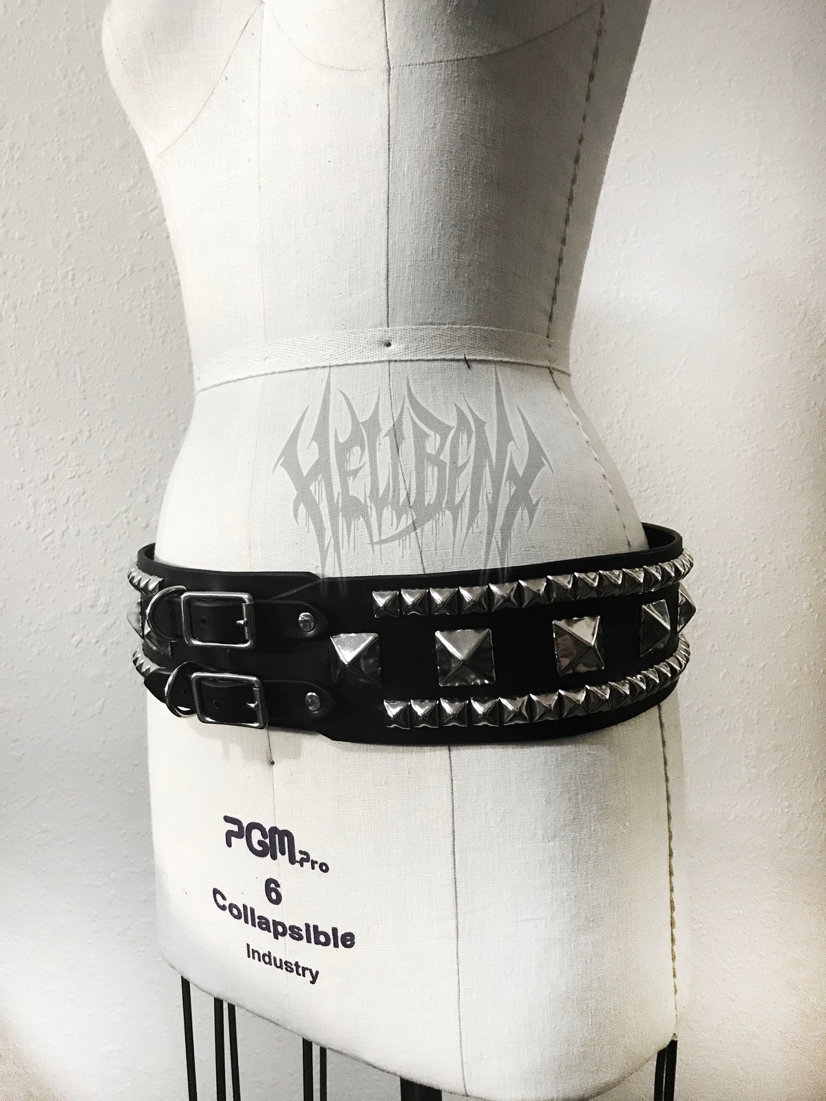 Hellbent Large Studded Leather Belt 