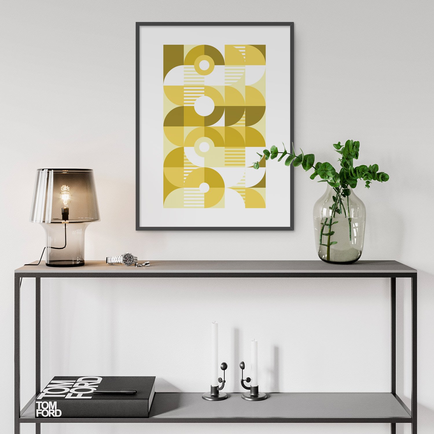 Image of Monochromatic Machine in Gold Art Print