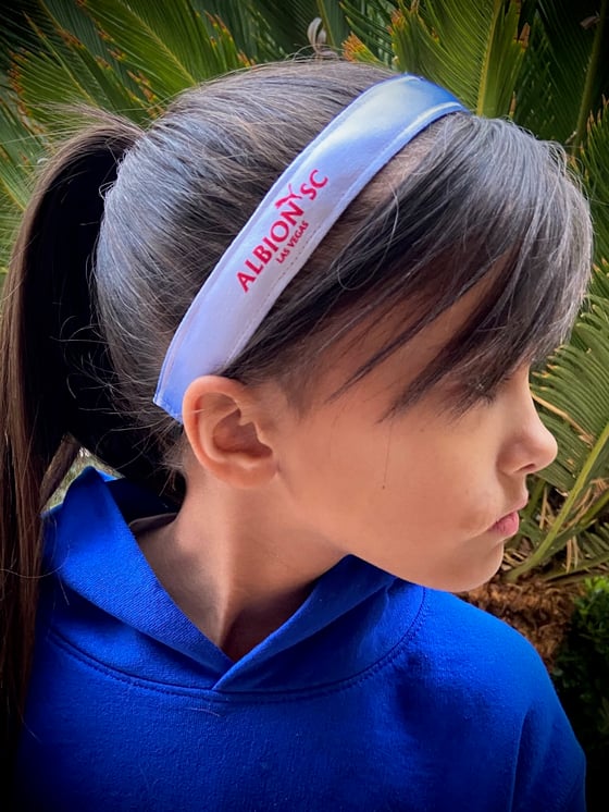 Image of Headband - Light blue with Red Albion Logo - OPTIONAL PRACTICE GEAR